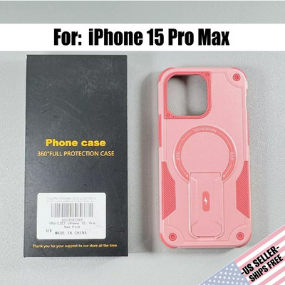 Case designed for iPhone 15 PRO MAX: Pink | Dual Layer | Magnetic | Kickstand