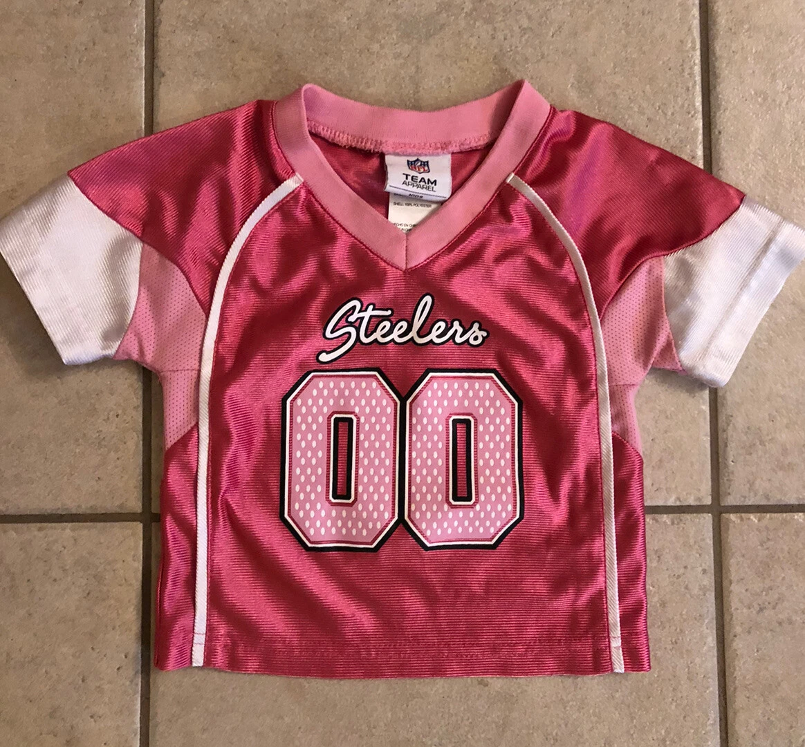 NFL Apparel Kids Pink 00 PITTSBURGH STEELERS Jersey Size 12 Months