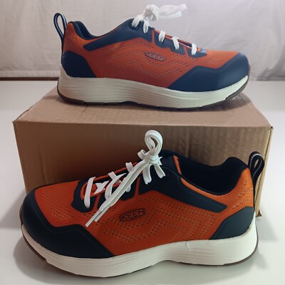 Keen Men's Low Steel Toe Electrical Hazard Work Shoes Burnt Orange/Black 