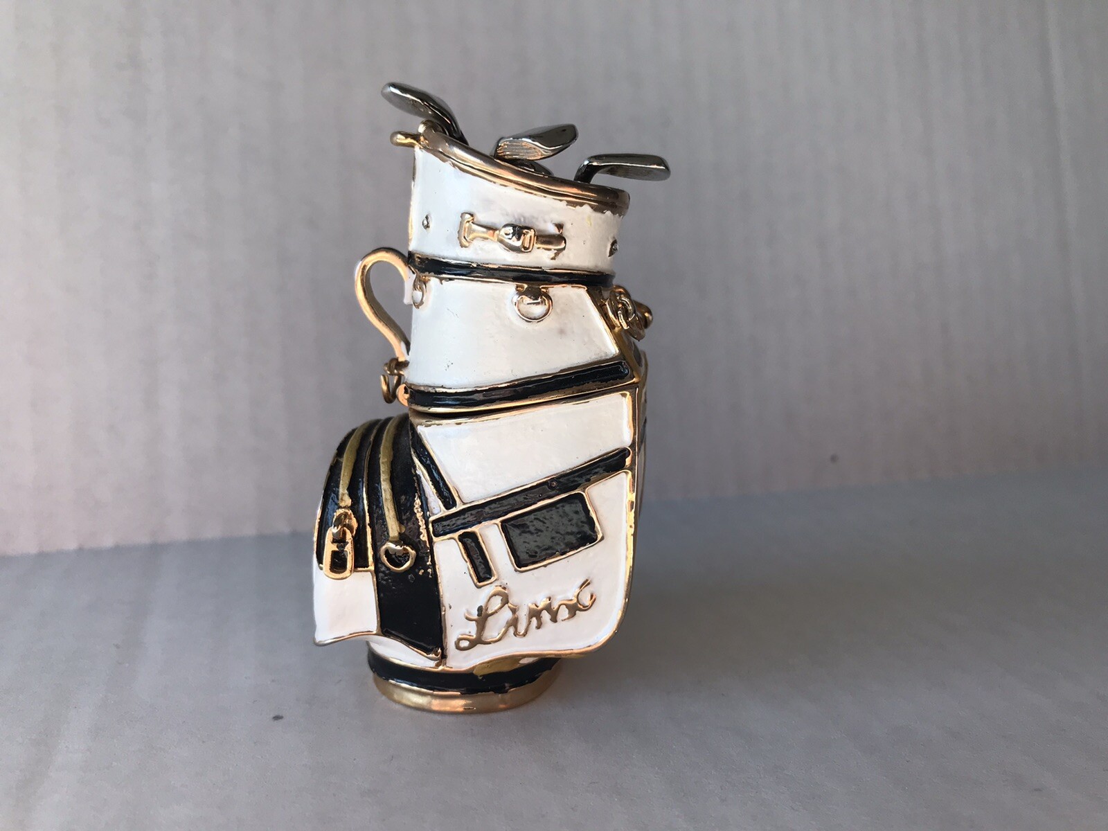 Miniature Golf Bag Ring Holder Trinket Box Keepsake Knick Knack-image