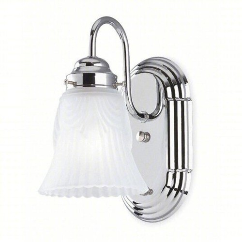 LumaPro 4UZJ1 Vanity Wall Light, On/off Switch, Chrome Finish, 100w, a19 bulb