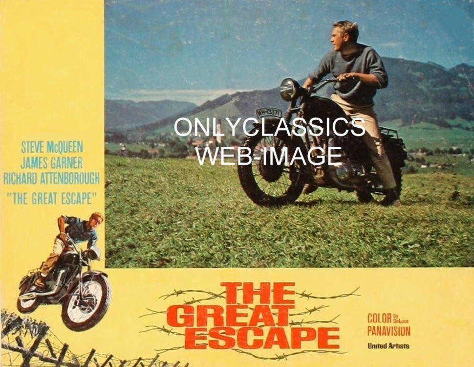 1963 STEVE MCQUEEN MOTORCYCLE THE GREAT ESCAPE 8.5X11 MOVIE POSTER