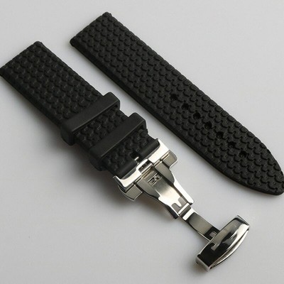 23 mm schwarzes Kautschuk-Uhrenarmband für Chopard Uhrenarmband
