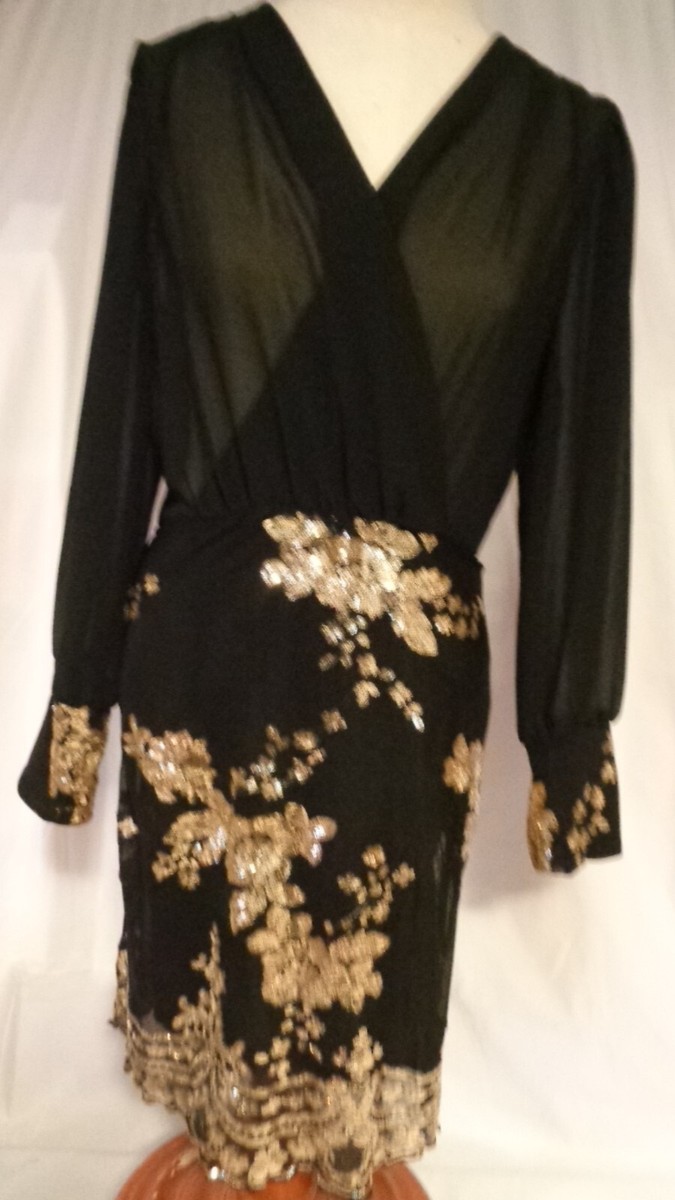 SHEIN CLASSY PARTY DRESS SZ M SHEER TOP SURPLICE NECK BLACK GOLD SEQUIN OVERLAY | eBay SHEIN CLASSY PARTY DRESS SZ M SHEER TOP SURPLICE NECK BLACK GOLD SEQUIN OVERLAY | eBay