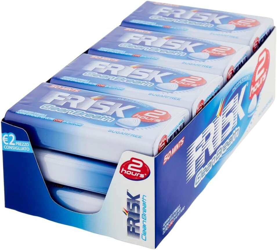 Frisk Clean Breath, Caramelle Dure Gusto Peppermint, Microcompresse con...
