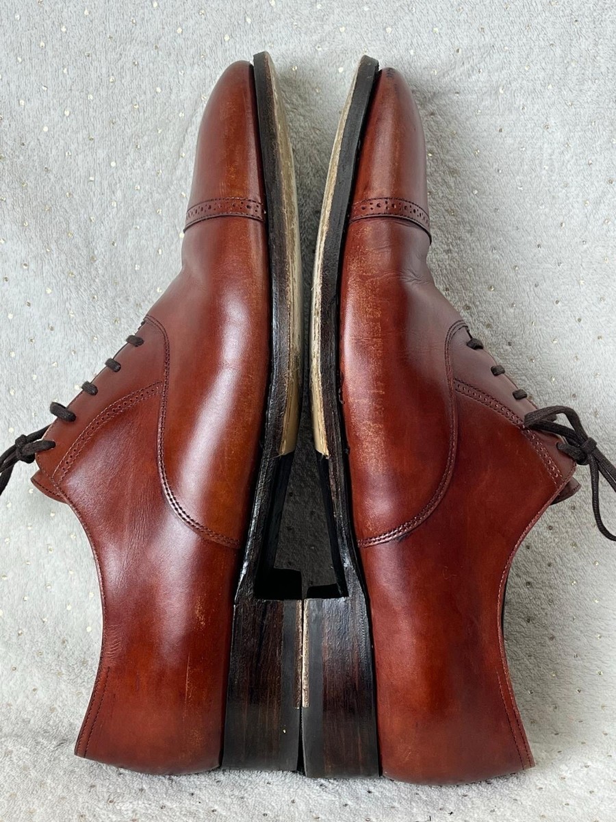John Lobb Derby Calf Cap Toe Oxford Loafers Shoes Saddle US Size