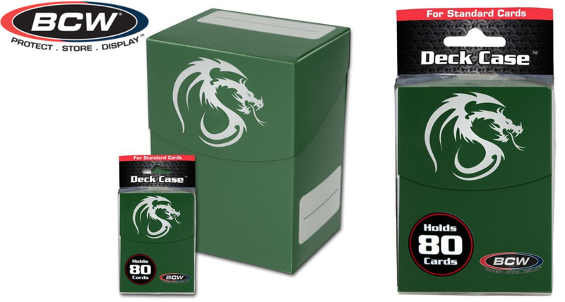 Green BCW Gaming Deck Case - Holds 80 Sleeved Gaming cards - Card Protector
