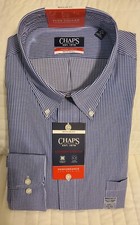 MEN'S CHAPS REGULAR FIT DRESS SHIRT SIZE 17 1/2 32/33 NAVY