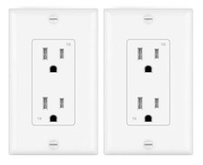 Decorator Receptacle Outlet,Tamper Resistant,15 Amp, 125 Volt,snow white,UL List