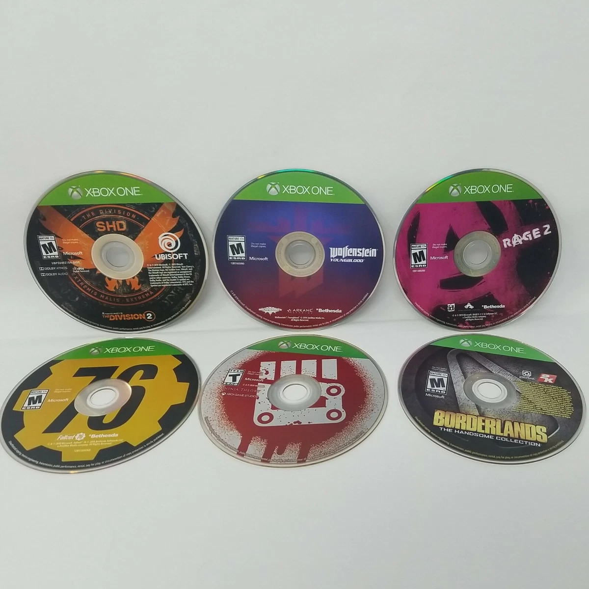 Xbox One 6 Game Lot/Bundle of Video Games Disc Only Rage 2 Bleeding Edge