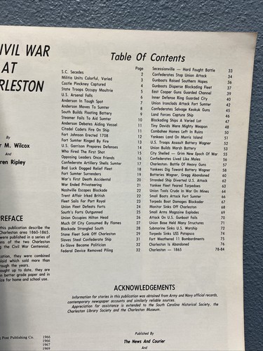 The Civil War At Charleston 1860-1865 Post-Courier Booklet South Carolina - Picture 2 of 4