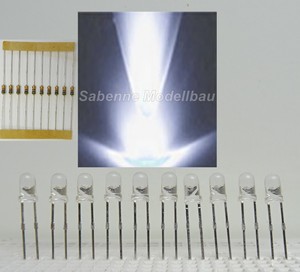 resistencia 9v 12v 14v 16v 24v c2734 nuevo LED blanco 5mm claramente