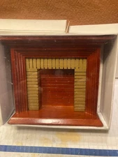 VINTAGE DOLLHOUSE MINI BURGUNDY, BEIGE FIREPLACE No. WF123, NIB!, LQQK! NICE!