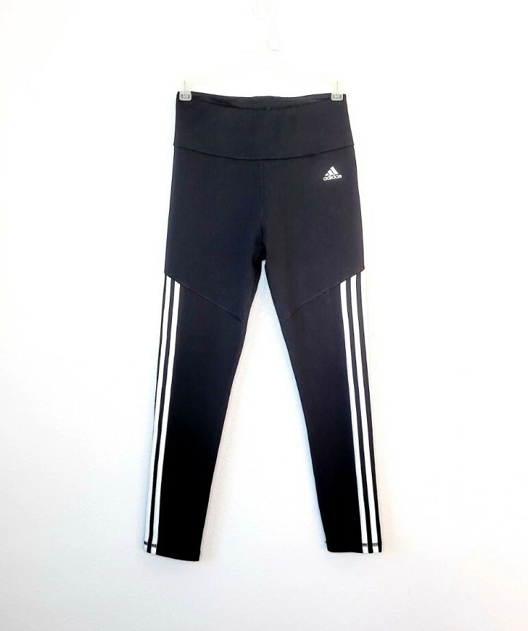 ADIDAS Climalite 3 Stripe High Rise Leggings NEW Size S Women's Cropped  Pants