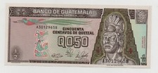 GUATEMALA 1/2 0.50 QUETZAL 1989 PICK 72 UNC