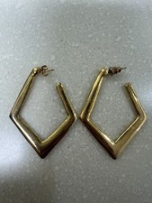 Vintage Gold Tone Chunky Hoop Earrings