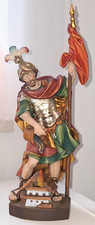Holzfigur geschnitzt, Hl. heiliger Florian, 28/34 cm, Handarbeit, TOP  75J