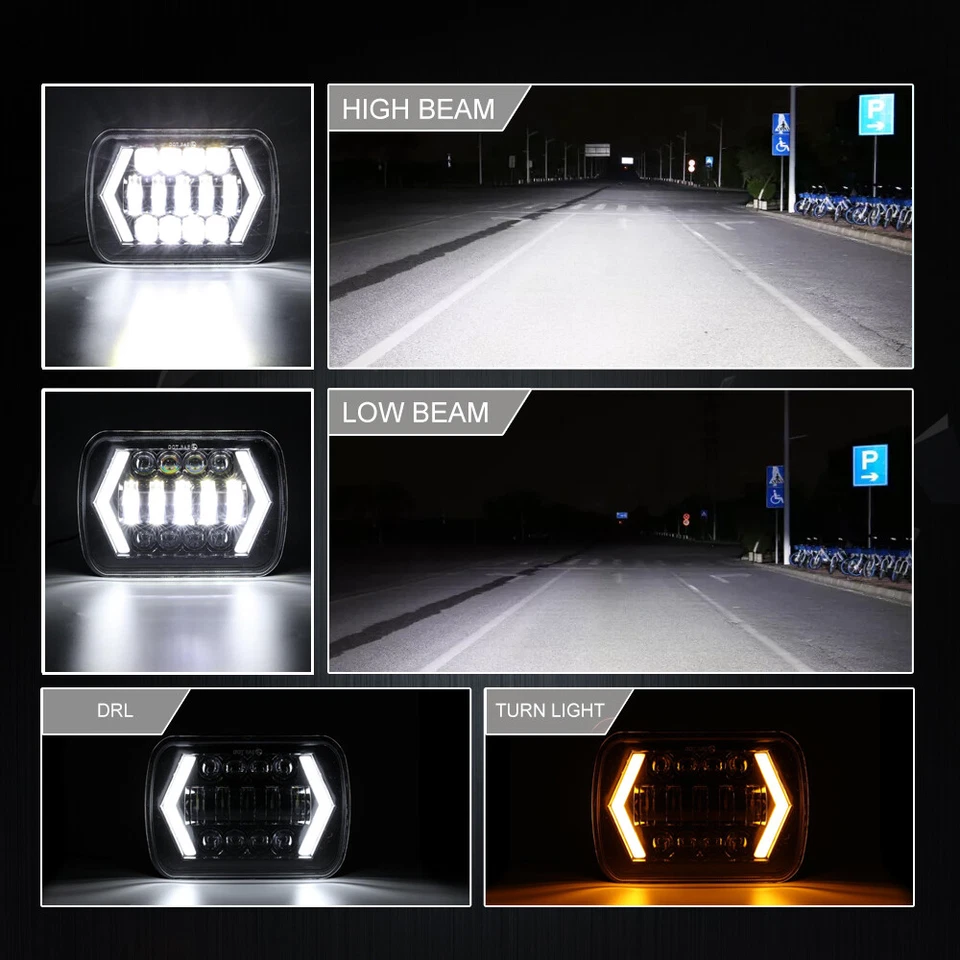 Faro LED DRL DOT para Chevy Express 1500 2500 3500 Astro Cargo Van 5x7" 7x6" Foto 3 de 4