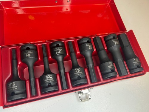 Sidchrome XS4H09T 9pc 1/2” Drive In-Hex Imperial AF Impact Socket Set - New