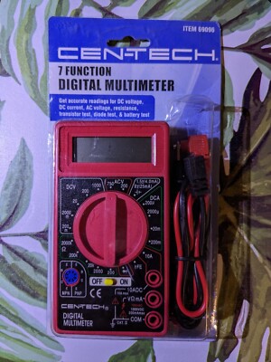 NIB! 7 Function Digital Multimeter - 32'' Leads - Overange Indicator 
