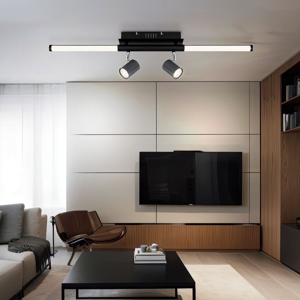 Wohnzimmerleuchte Deckenleuchte Spotlampe Led GU10 Strahler Schwenkbar Schwarz-image