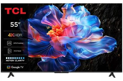 TCL Smart TV 55" 4K UHD LED Google TV Dolby Audio HDR10+ Classe E Nero 55P69K
