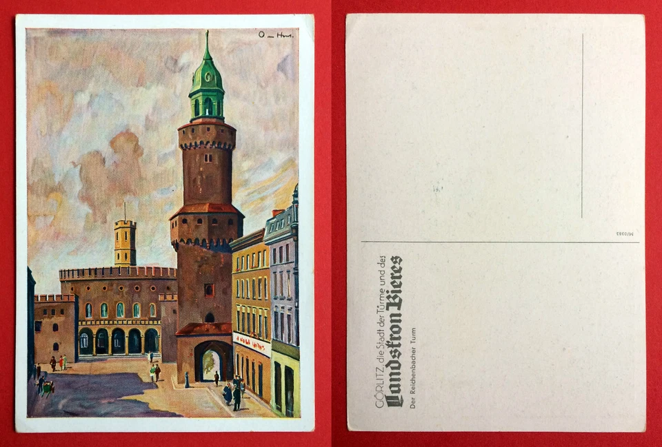 Reklame Künstler AK GÖRLITZ Landskron Bier - Reichenbacher Turm   ( 8843 - Bild 1 von 1