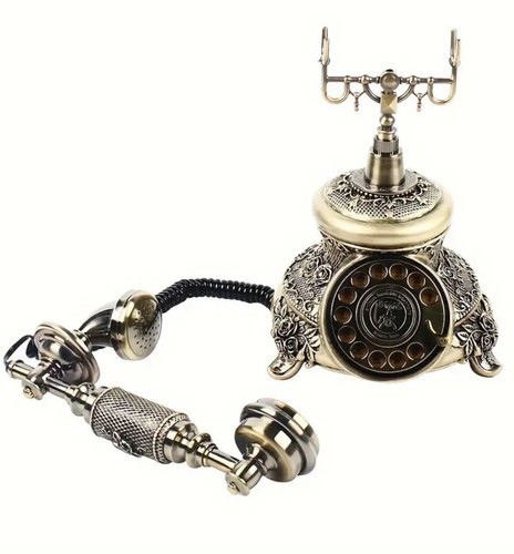 Vintage Handset Rotary Dial Phone Antique Old Fashioned Telephone European Style - Zdjęcie 6 z 7