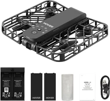 Black HOVERAir X1 Combo Plus Self-Flying Camera Pocket-Sized Drone Palm Takeoff