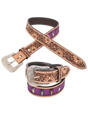 Circle Y Western Belt Girls Shetland Pony Tool Antique Finish 2036-BT