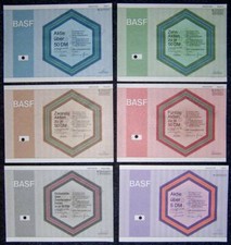 1984/1996 BASF DM-AKTIEN, SATZ 6 WERTE! Nicht mehr häufig als Satz im Angebot: 