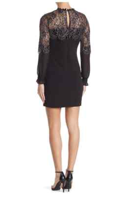kensie lace sheath dress kensie Metallic Lace Long Sleeve Sheath Dress SIZE 2 8/26