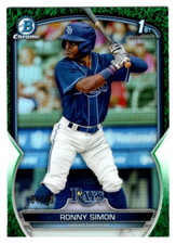 Ronny Simon 2023 Bowman Chrome 1st Year Prospect Green Grass Refractor /99 Rays