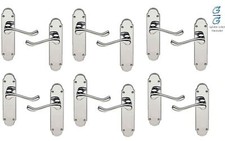 6 Pair Epsom Style Victorian Shaped Door Lever Latch Door Handle Polished Chrome