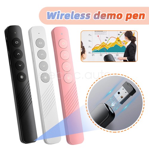 Stylo présentateur sans fil rechargeable PowerPoint Clicker télécommande 2,4 GHz présentateur - Photo 2/24