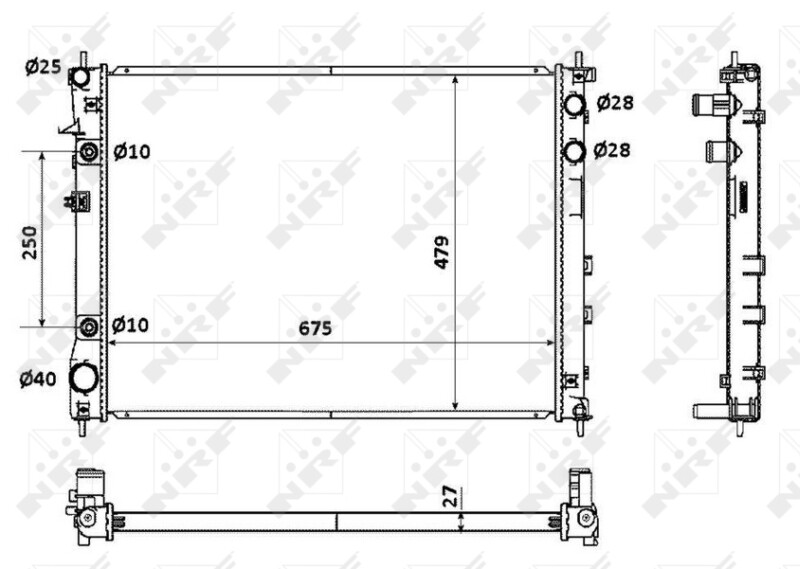 NRF 53887 Radiator, engine cooling for SUBARU
