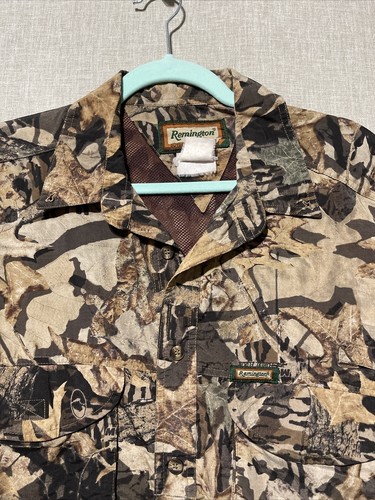 Remington Vented Camo Shirt Mens XL Mossy Oak Forest Floor Outdoor Hunting - Picture 4 of 8