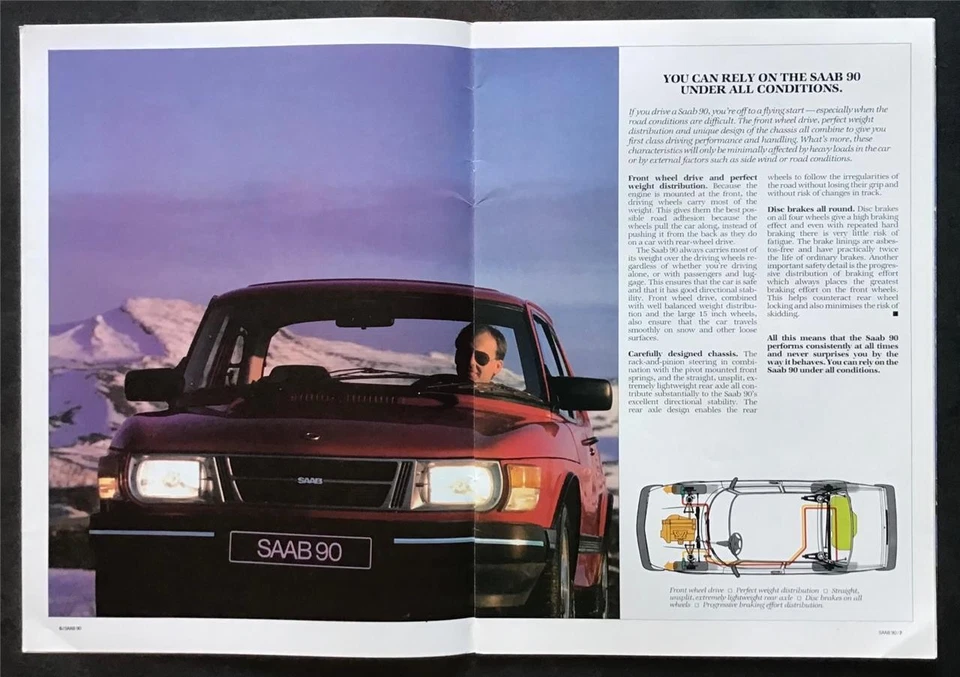 SAAB 90 Car Sales Brochure 1984 #217679 - Image 2 of 4