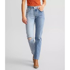 Image of Levi's 501 150th Women's Slim Straight Jeans W29 L32, Blue Denim