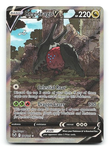 Regidrago V (Alternate Full Art) 184/195 Silver Tempest Ultra Rare Pokemon NM