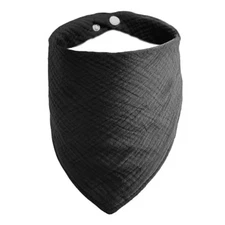 Solid Color Bandana for Dogs with Adjustable Button Pet's Scarf,, Large Black