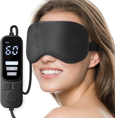 Ezona Heated Eye Mask, Warm Eye Compress Mask, USB Electric Eye Heating Pad w...