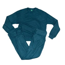 Honeydew Super Soft 2PC Rib Lounge Set Top & Bottom Size XL Green