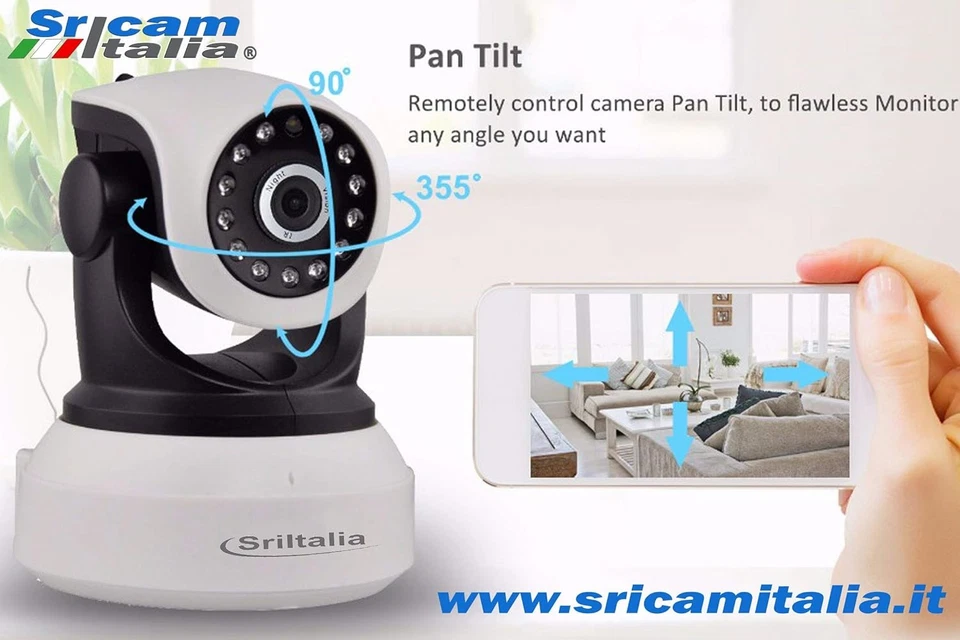 Sricam Italia SP017-S Telecamera di Sorveglianza IP Camera-HD 3MP Wireless Video - Immagine 3 di 3