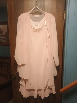 Women's Dress Savvy Pink Chiffon Tiered Dress Size 18 Mother Of The Bride