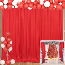 Red Backdrop Curtains for Parties 10x10FT Wedding Birthday 5x10FT 2 Panels