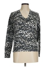 Minnie Rose Women Gray Pullover Sweater M