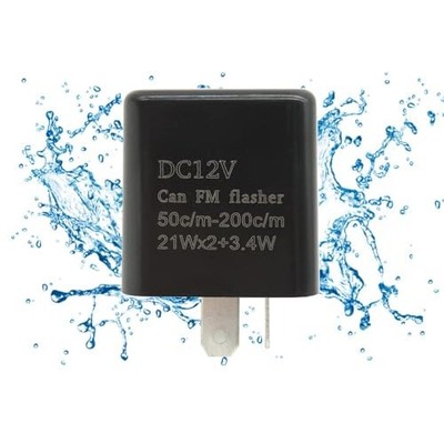  12V 2 PIN Adjustable Waterproof Electronic Hazard Warn Flasher Relay Fix for 