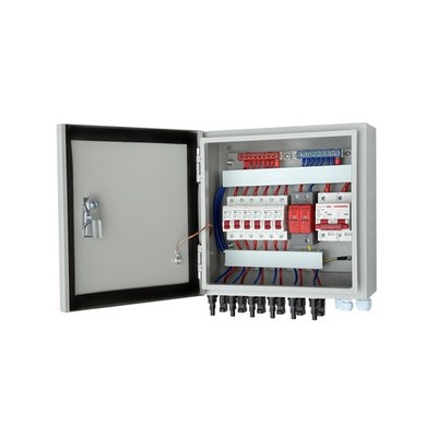 Hardcover 6 Strings Solar Combiner Box 80A DC Main Circuit Breaker with Power...