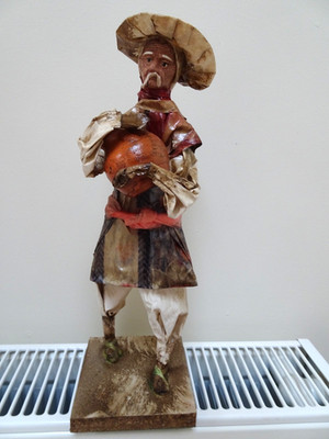 Vintage mexikanische Volkskunst handgefertigte Pappmaché Statuette ~ 30 cm Höhe ca.